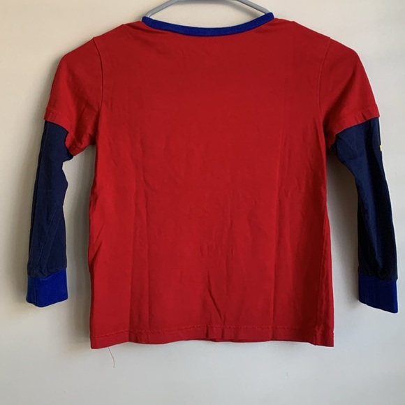 Polo Ralph Lauren long sleeve red/navy blue color block tee size 5 - Picture 4 of 4